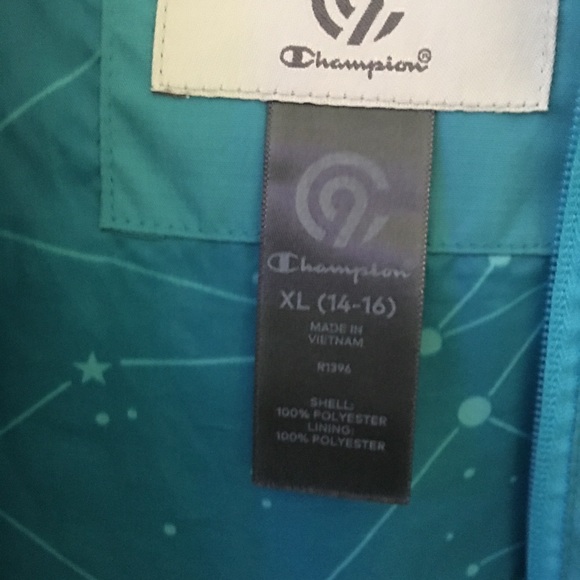 Teal kids raincoat - Picture 4 of 5